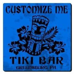 Brand new 🔥 Bars CUSTOMIZABLE Coaster -Tiki Design - 3.5in Square Foam 💯 -BARS Shop square foam coaster blu tiki web1 800x