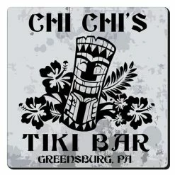 Brand new 🔥 Bars CUSTOMIZABLE Coaster -Tiki Design - 3.5in Square Foam 💯 -BARS Shop square foam coaster white tiki web1 800x
