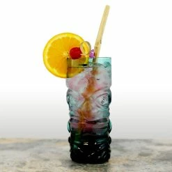 Buy 😍 Bars BarConic® Teal Tiki Glass - 15oz 👍 -BARS Shop tiki glass blue tinted bpc 4 800x