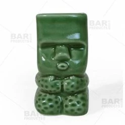 Cheapest ⭐ Bars BarConic® Ceramic Tiki Shots 🧨 -BARS Shop tiki man shot glass green front bpc 800x