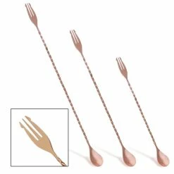 Buy 🎁 Bars BarConic® Copper Bar Spoons - Trident /Fork Tip - Three Lengths Available ⌛