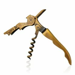Coupon 🔥 Bars Gold Plated Double Lever Corkscrew W/ Etched Design 🌟