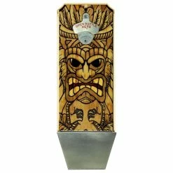 New 🌟 Bars Tiki Man Wall Mount Bottle Opener With Cap Catcher 🧨