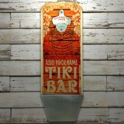 Discount ⭐ Bars Add Your Name - Wall Mounted Wood Plaque Bottle Opener & Cap Catcher - Vintage Tiki Bar 🔔 -BARS Shop wall mount cap catcher tiki1 800x