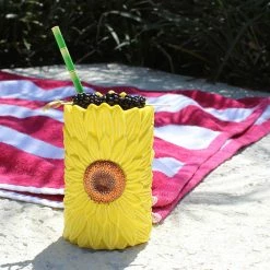 Wholesale 🌟 Bars BarConic® Tiki Sunflower - 12 Ounce ❤️ -BARS Shop yellow sunflower tiki mug bs roll 800x